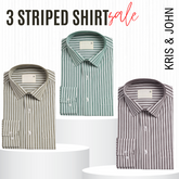 Classic Striped Shirt – Imported, 100% High Quality, Full/Half Sleeve with Pocket|SS-10