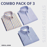 Premium Imported 100% High Quality Striped Shirt | Full/Half Sleeve | With Pocket | (FS-118)