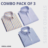 Premium Imported 100% High Quality Striped Shirt | Full/Half Sleeve | With Pocket | (FS-118)