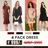 Pack of 4 Women’s Dresses: Chic, Trendy, and Timeless | C-047