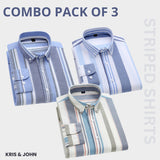 Premium Imported 100% High Quality Striped Shirt | Full/Half Sleeve | With Pocket | (FS-119)