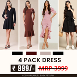 Pack of 4 Women’s Dresses: Chic, Trendy, and Timeless | C-033