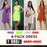 Pack of 4 Women’s Dresses: Chic, Trendy, and Timeless | C-037