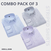 Premium Imported 100% High Quality Striped Shirt | Full/Half Sleeve | With Pocket | (FS-120)