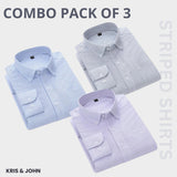 Premium Imported 100% High Quality Striped Shirt | Full/Half Sleeve | With Pocket | (FS-120)