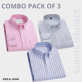 Premium Imported 100% High Quality Striped Shirt | Full/Half Sleeve | With Pocket | (FS-121)