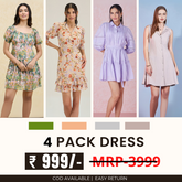 Pack of 4 Women’s Dresses: Chic, Trendy, and Timeless | C-039