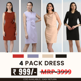 Pack of 4 Women’s Dresses: Chic, Trendy, and Timeless | C-043