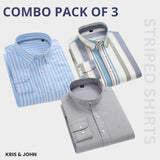 Premium Imported 100% High Quality Striped Shirt | Full/Half Sleeve | With Pocket | (FS-124)