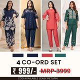 Stylish & Versatile 4 Co-ord Set Combo for Women| CO-17