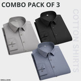 Premium Imported 100% High Quality Cotton Formal Men’s Plain/Solid Shirts| Full/Half Sleeve | With Pocket |  (FS-146)