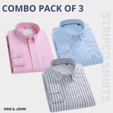 Premium Imported 100% High Quality Striped Shirt | Full/Half Sleeve | With Pocket |(FS-125)