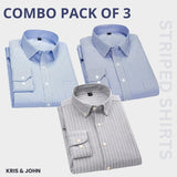 Premium Imported 100% High Quality Striped Shirt | Full/Half Sleeve | With Pocket | (FS-126)