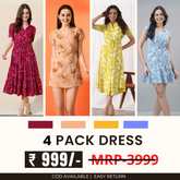 Pack of 4 Women’s Dresses: Chic, Trendy, and Timeless | C-049