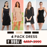 Pack of 4 Women’s Dresses: Chic, Trendy, and Timeless | C-050