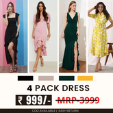 Pack of 4 Women’s Dresses: Chic, Trendy, and Timeless | C-032