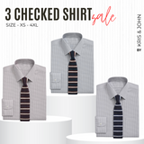 Pack of 3 Check Shirts for Men – Tailored Fit, Full Sleeves & Pockets (CSM-01 )