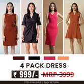 Pack of 4 Women’s Dresses: Chic, Trendy, and Timeless | C-051