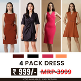 Pack of 4 Women’s Dresses: Chic, Trendy, and Timeless | C-051