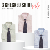 Pack of 3 Check Shirts for Men – Tailored Fit, Full Sleeves & Pockets (CSM-02)