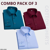 Premium Imported 100% High Quality Cotton Formal Men’s Plain/Solid Shirts| Full/Half Sleeve | With Pocket | (FS-132)