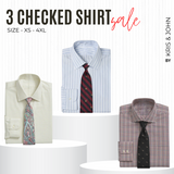 Pack of 3 Check Shirts for Men – Tailored Fit, Full Sleeves & Pockets (CSM-03)