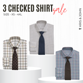 Pack of 3 Check Shirts for Men – Tailored Fit, Full Sleeves & Pockets (CSM-04)