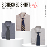 Pack of 3 Check Shirts for Men – Tailored Fit, Full Sleeves & Pockets (CSM-05)