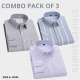 Premium Imported 100% High Quality Striped Shirt | Full/Half Sleeve | With Pocket | (FS-113)