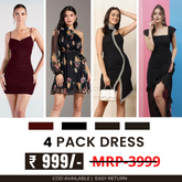 Pack of 4 Women’s Dresses: Chic, Trendy, and Timeless | C-038