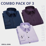 Premium Imported 100% High Quality Striped Shirt | Full/Half Sleeve | With Pocket | (FS-114)