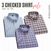 Pack of 3 Check Shirts for Men – Tailored Fit, Full Sleeves & Pockets (CSM-06)