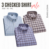 Pack of 3 Check Shirts for Men – Tailored Fit, Full Sleeves & Pockets (CSM-06)