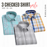 Pack of 3 Check Shirts for Men – Tailored Fit, Full Sleeves & Pockets (CSM-07)