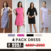 Pack of 4 Women’s Dresses: Chic, Trendy, and Timeless | C-041