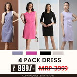Pack of 4 Women’s Dresses: Chic, Trendy, and Timeless | C-041
