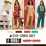 Stylish & Versatile 4 Co-ord Set Combo for Women| CO-07