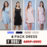 Pack of 4 Women’s Dresses: Chic, Trendy, and Timeless | C-044