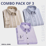 Premium Imported 100% High Quality Striped Shirt | Full/Half Sleeve | With Pocket | (FS-116)