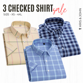 Pack of 3 Check Shirts for Men – Tailored Fit, Full Sleeves & Pockets (CSM-08)
