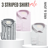 Classic Striped Shirt – Imported, 100% High Quality, Full/Half Sleeve with Pocket | SS-09