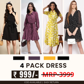 Pack of 4 Women’s Dresses: Chic, Trendy, and Timeless | C-045