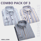 Premium Imported 100% High Quality Striped Shirt | Full/Half Sleeve | With Pocket | (FS-117)