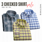 Pack of 3 Check Shirts for Men – Tailored Fit, Full Sleeves & Pockets (CSM-09)